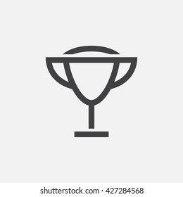 trophy line icon, outline vector logo illustration, linear pictogram isolated on white