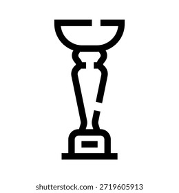 Icono de la línea de trofeo que representa la victoria, el premio y el Estado del campeón, símbolo de esquema minimalista para el éxito, el logro, el reconocimiento y la celebración del primer lugar en el deporte, los negocios o la educación