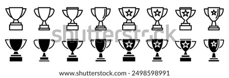 Trophy line icon set. competition prize and sport Trophy cup vector symbol collection. Trophy cup, winner cup, victory cup icon.