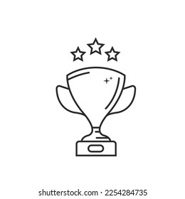 trophy line icon vector design template web