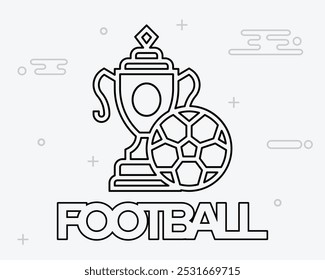 trophy line icon, for winners of champion cup, football, sport award, success concept vector illustration