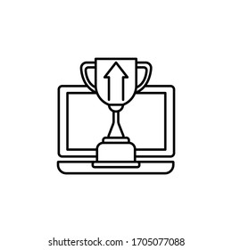 trophy line illustration icon on white background