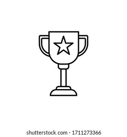 trophy line illustration icon on white background