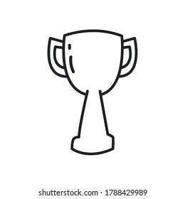 Trophy line style icon design, Winner first position and competition theme Vector illustration