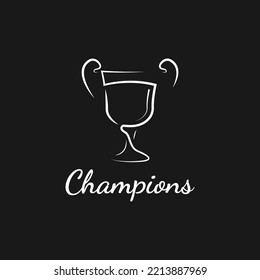 Trophy Line Style Icon Design vector Illustration