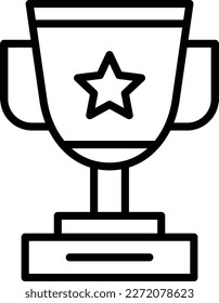 Trophy Line Vector Icon Design