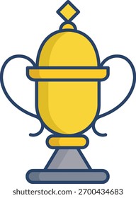 Diseño de icono de color lineal de trofeo