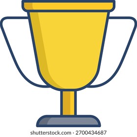 Diseño de icono de color lineal de trofeo
