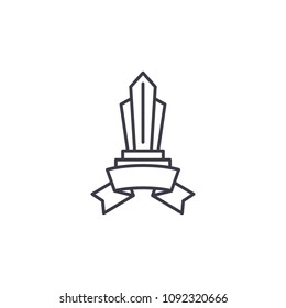 Trophy linear icon concept. Trophy line vector sign, symbol, illustration.