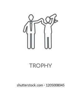 Trophy linear icon. Trophy concept stroke symbol design. Thin graphic elements vector illustration, outline pattern on a white background, eps 10.