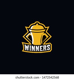 Trophy Logo, Cup Badge Logo Design Vector
