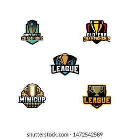 Trophy Logo, Cup Badge Logo Design Vector