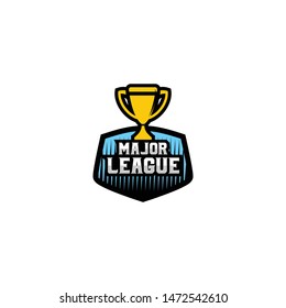 Trophy Logo, Cup Badge Logo Design Vector