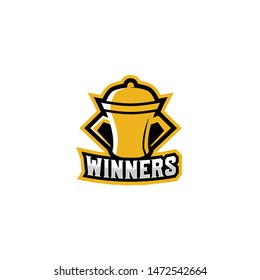 Trophy Logo, Cup Badge Logo Design Vector