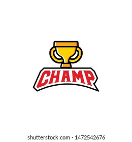 Trophy Logo, Cup Badge Logo Design Vector