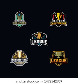 Trophy Logo, Cup Badge Logo Design Vector