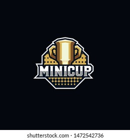 Trophy Logo, Cup Badge Logo Design Vector