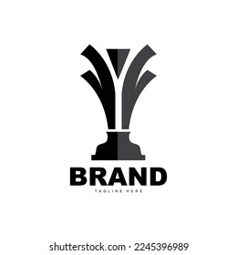 Trophy Logo Design, Award Winner Championship Trophy Vector, Success Brand