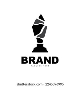Trophy Logo Design, Award Winner Championship Trophy Vector, Success Brand