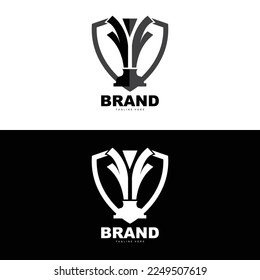 Trophäe Logo-Design, Trophäe-Vektorgrafik der Sieger-Meisterschaft, Erfolgsmarke
