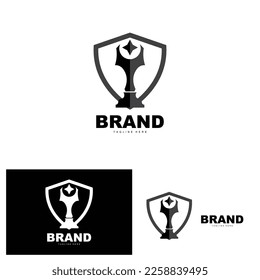 Trophy Logo Design, Award Winner Championship Trophy Vector, Success Brand
