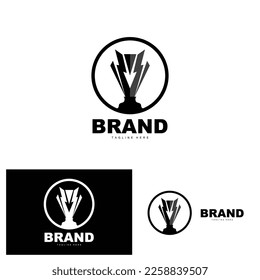 Trophy Logo Design, Award Winner Championship Trophy Vector, Success Brand