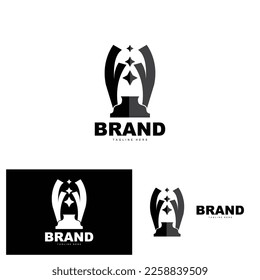 Trophy Logo Design, Award Winner Championship Trophy Vector, Success Brand