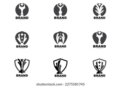 Diseño del logotipo del trofeo, Vector del trofeo del campeonato ganador del premio, marca de éxito