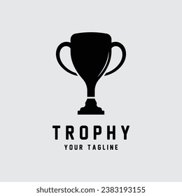 Trophy Logo Design, Award Winner Championship Trophy Vector, Success Brand