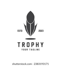 Trophy Logo Design, Award Winner Championship Trophy Vector, Success Brand