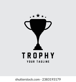 Trophy Logo Design, Award Winner Championship Trophy Vector, Success Brand