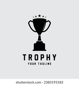 Trophy Logo Design, Award Winner Championship Trophy Vector, Success Brand