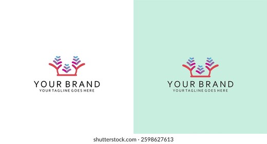 a trophy logo design with balanced line patterns gives a sporty and dynamic impression