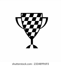 Trophy logo design in checkered style.