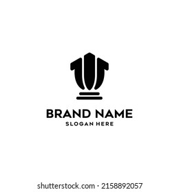 trophy logo design with number combination 1. Minimalistic and modern style