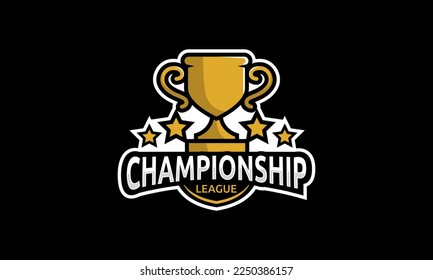 Trophy logo design. Sports symbol for championship league or tournament
