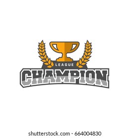 Trophy logo design vector