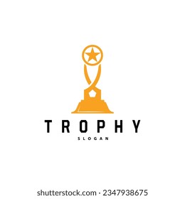 Trophy Logo, Design Vector Icon Template Illustration Cup Championship Tournament Winner Award