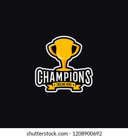 Trophy Logo Design. Trophy Logo Vector Template