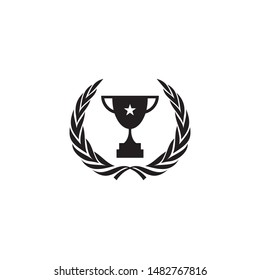 Trophy logo design vector template