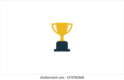 Trophy logo design vector template, Trophy icon logo design flat minimalist illustration template