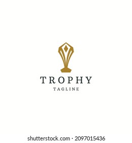 Plantilla de diseño de iconos de logotipo de trofeo ilustración vectorial plana