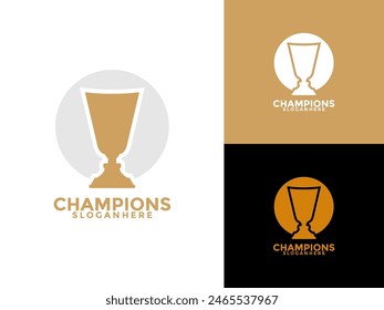 Trophy logo icon design template flat vector illustration, Award Winner logo design template