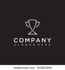 Trophy logo icon design vector illustration stock , trophy logo , line trophy logo