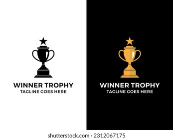 Trophy logo icon vector. champions trophy for winner award