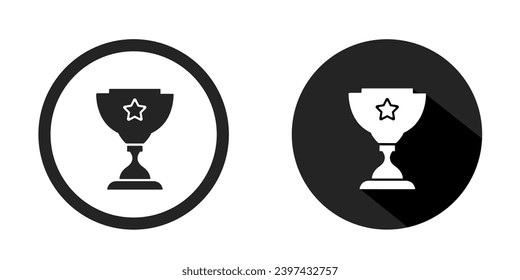 Trophy logo. Trophy icon vector design black and white color. Stock vector.