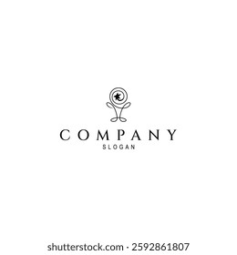 trophy logo with stars in abstract linear design style