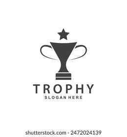 trophy logo vector design  trophy logo for tournament winners and championship awards