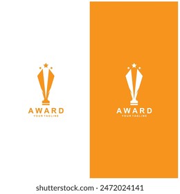trophy logo vector design  trophy logo for tournament winners and championship awards