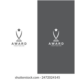 trophy logo vector design  trophy logo for tournament winners and championship awards
